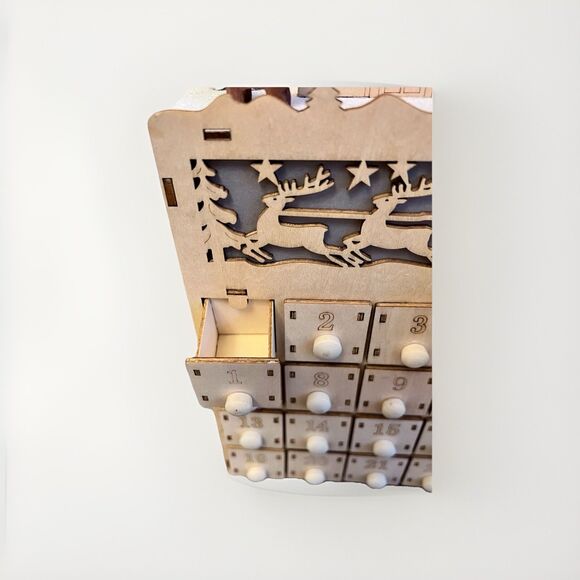 Gerson Wooden Lighted Christmas Advent Calendar New w/Minor Flaws - Picture 5 of 8